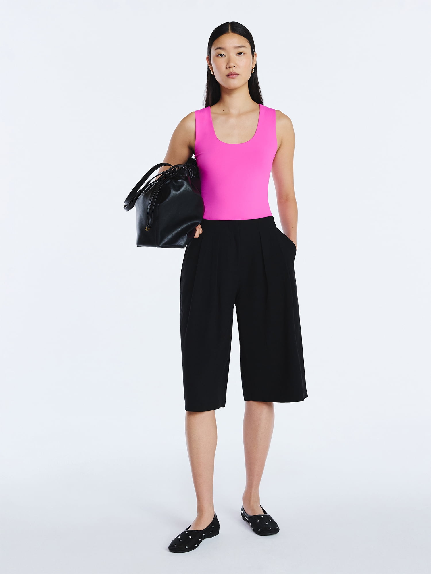 Scoop Women's Sleeveless Scoop Neck Contour Top, Sizes XS-XXL