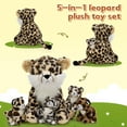 thumbnail image 4 of Muiteiur 5Pcs Cheetah Stuffed Animal 14.2'' Giant Cheetah Plush Toy With 4 Babies Inside, 4 of 9