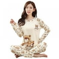thumbnail image 1 of Pyjama d'Automne et d'Hiver pour Femmes à Manches Longues avec Imprimé de Dessins Animés, Ensemble de Vêtements de Nuit Amples et Doux, 1 of 10
