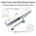 thumbnail image 6 of Dawot Shower Faucet Set 8" Square Shower Head 3 Function Thermostatic Rainfall Shower Faucet Set Handheld Sprayer Tub Spout Polished Chrome with Height Adjustable Slide Bar, 6 of 13