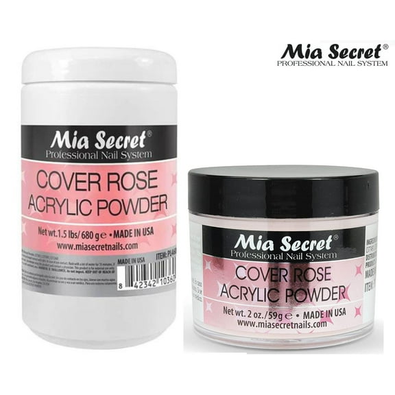 Mia Secret Acrylic Powder Cover Rose 1.5 LBS/24 oz and 2 oz - Combo Pack