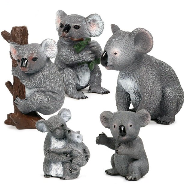 Miniatures Wild Animal Koala Cub Series Model Action Figure Home Decor Collection Cognition Educational Toys for Children GiftM-337 He Qiyong unisex