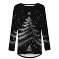 thumbnail image 3 of 50% off Ugly Christmas Sweater! TMOYZQ Women's Long Sleeve Shirts Christmas Tree Print Fall Winter Pullover Sweatshirts Casual Loose Fit Lightweight Cozy Blouse for Xmas Holiday Parties, 3 of 4