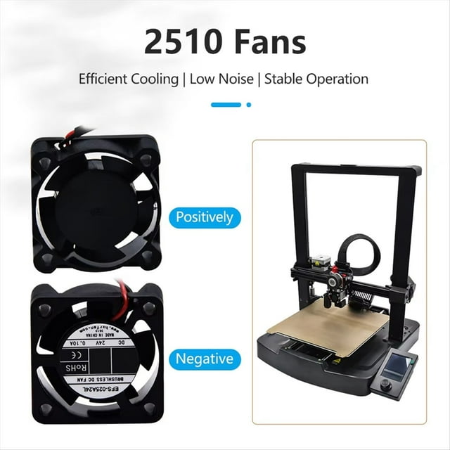 Ventilador Axial con Rodamiento de Bolas 2510 para Impresora 3D para 3 V3 SE/-10 SE, 24 V CC Sin Escobillas, 0,1 A