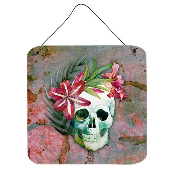 Day of the Dead Skull Flowers Wall or Door Hanging Prints
