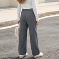 thumbnail image 3 of YUANxueke Girls Corduroy Pants High Waisted Casual Loose Fit Fashion Straight Leg Trousers for 5-16 Years, 3 of 8