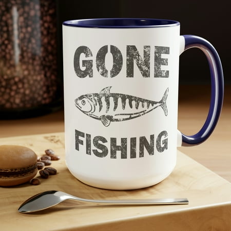 

Fishing Mug Gone Fishing Coffee Mug Gift for Fisherman Guy Girl Birthday Gift 15oz Coffee Mug