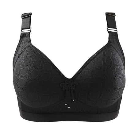 

Leodye Black and Friday Deals Plus Size Bras Clearance Woman s Breathable Bra Underwear No Rims Black 8(L)