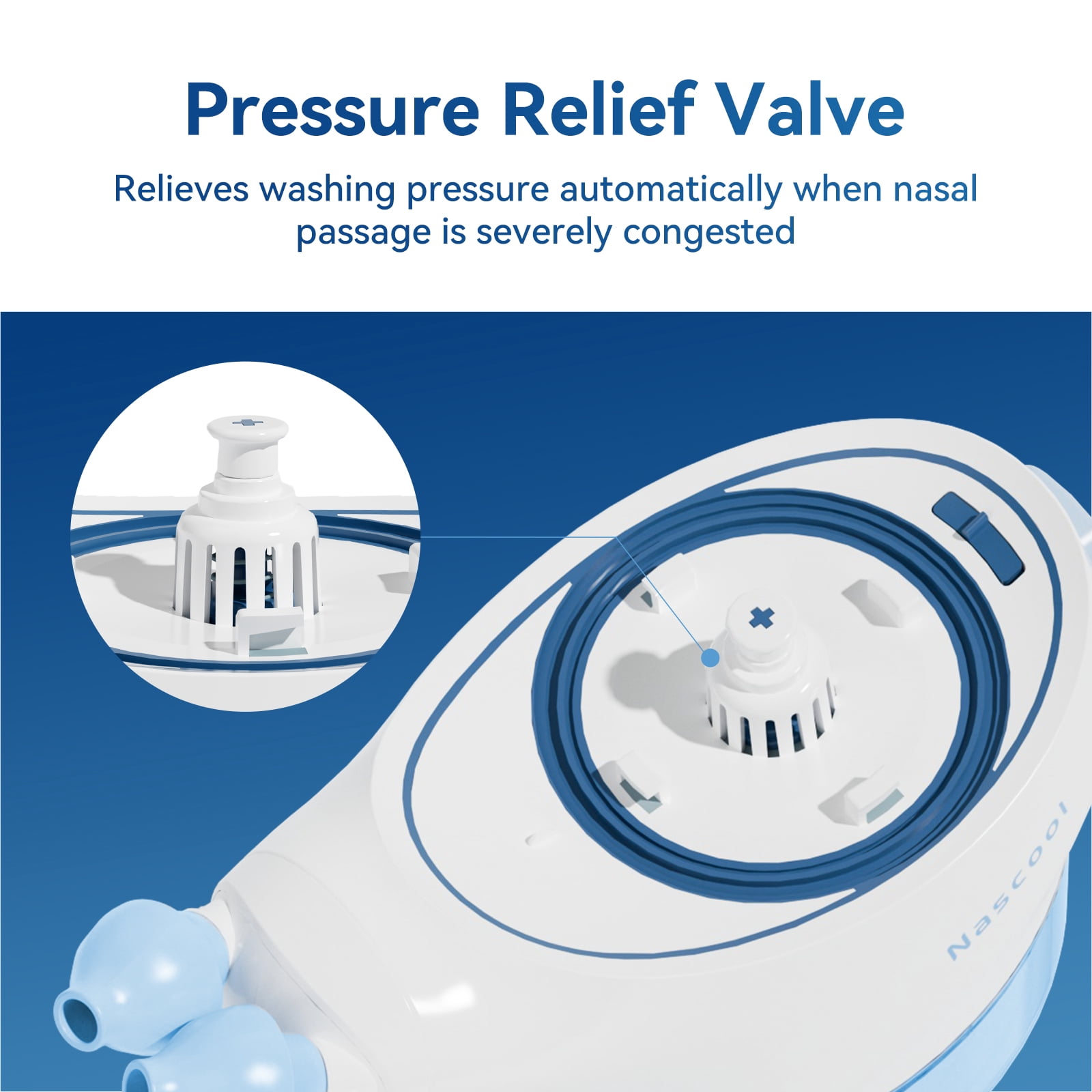Nascool Nasal Irrigation System with 50 Salt Packets, Sinus Rinse Machine for Nasal Symptoms