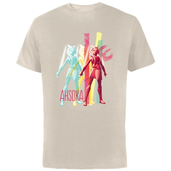 Star Wars The Clone Wars Ahsoka Tano Pop Art Repeat - Short Sleeve Cotton T-Shirt for Adults - Customized-Natural