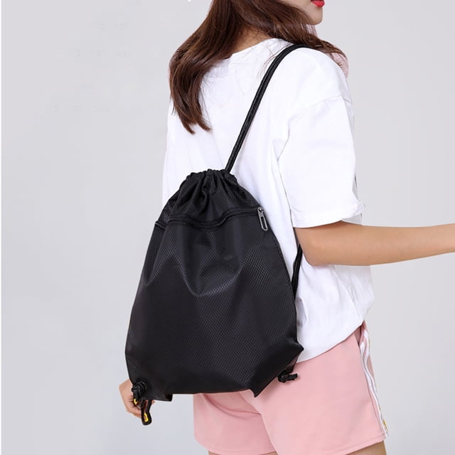 Oliegs Heated Blanket Drawstring Backpack Sports Bag With Front Zipper Pocket And Inner Pocket Sack Chocolate