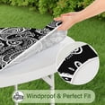 thumbnail image 5 of Elastic Edge Boho Chic Tablecloth with Floral Pattern - Vibrant Round Table Cover for Kitchen - Fits 52 to 56 Inch, 5 of 7