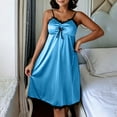 thumbnail image 3 of Iyufng Nightgowns for Women Spring/Summer Lace Panel Spaghetti Straps Pajama Dress with Built in Padding, 3 of 9