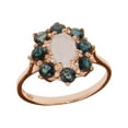 thumbnail image 1 of LBG British Made 18k Rose Gold Natural Opal & London Blue Topaz Womens Statement Ring - 33 size options - Size, 1 of 5