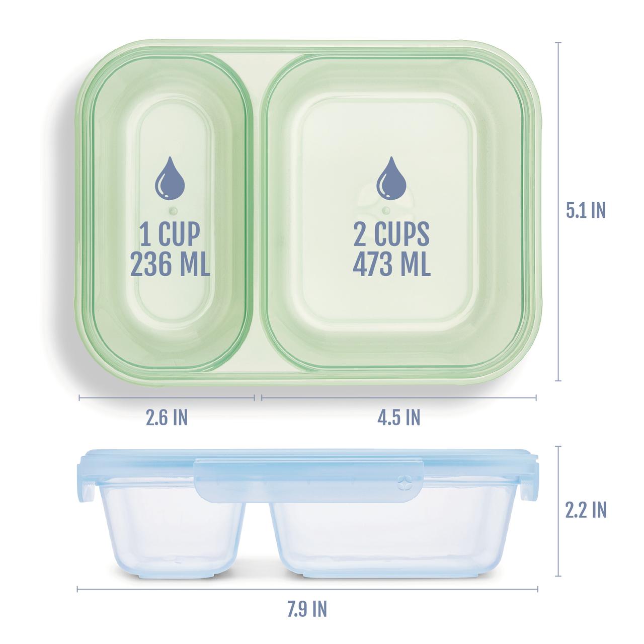 Ello Snap & Nest 8-Piece Divided Meal Prep Set, Pastel photo 4