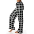 thumbnail image 6 of 2 Pack ylioge Plaid Pajama Pants for Women with Drawstring Elastic Waist Casual Straight Wide Leg Loose Comfortable Homewear Sleepwear Pajamas Trousers Pant, 6 of 8