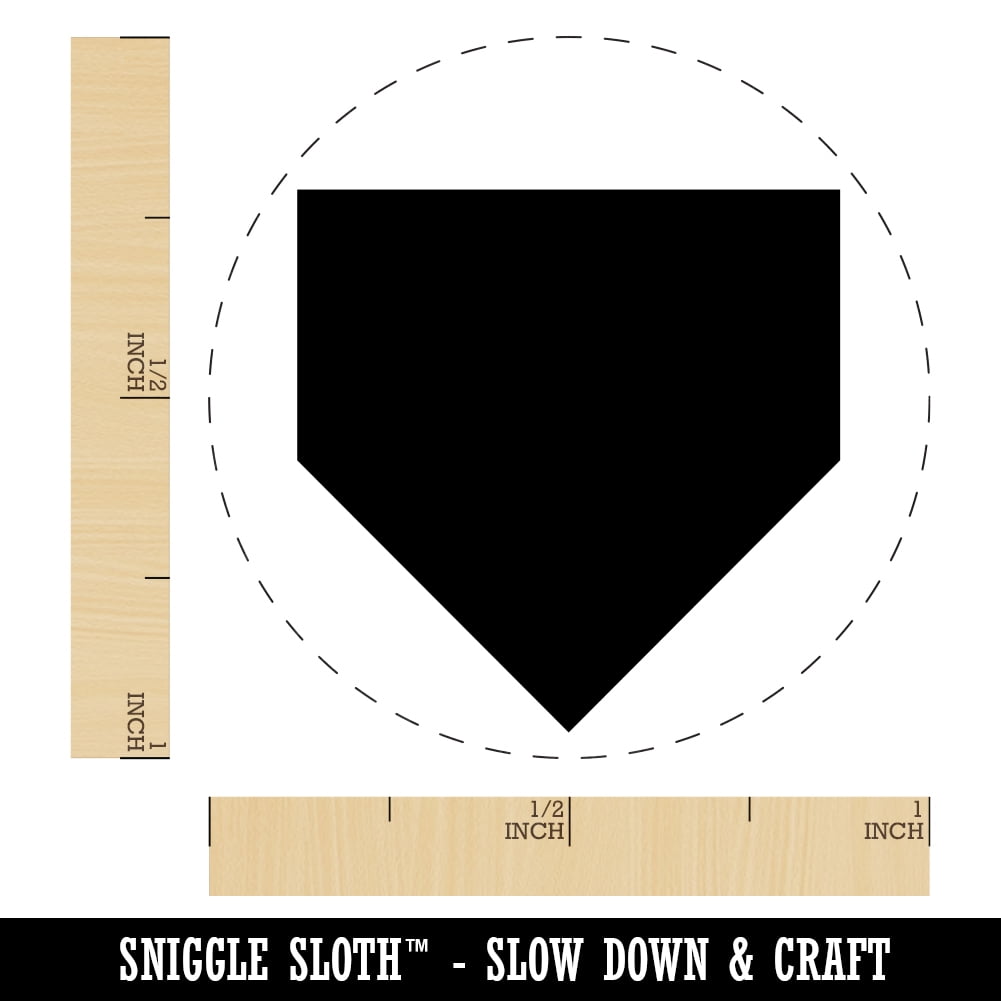 Home Plate Baseball Self-Inking Rubber Stamp Ink Stamper - Black Ink - Medium 1 Inch