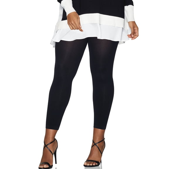 Hanes Curves Blackout Footless Tights (Plus Size) 3X/4X Women's