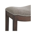 thumbnail image 5 of Alaterre Furniture Williston Counter Height Stool, Dark Brown, Solid Rubberwood Frame with Gray Linen-Like Upholstered Seat, Dark Brown, 5 of 7