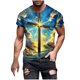 thumbnail image 2 of Tops para hombre, blusas y camisas de manga corta con cuello redondo para hombre, jersey informal con cuello redondo estampado para hombre, pantalones cortos deportivos para fitness, blusa de poliéste, 2 of 5