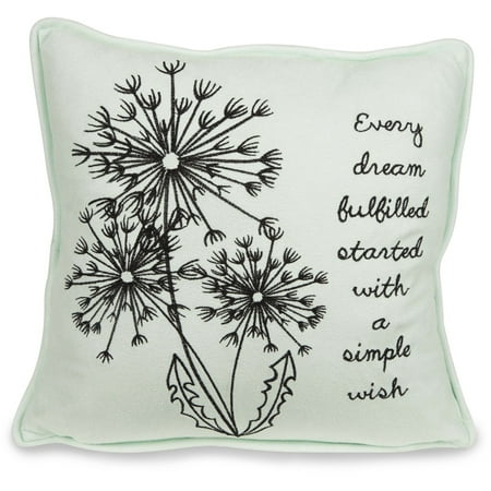 Pavilion - Every Dream Fulfilled Started with a Simple Wish 12" Decorative Micro Suede Pillow Mint Green