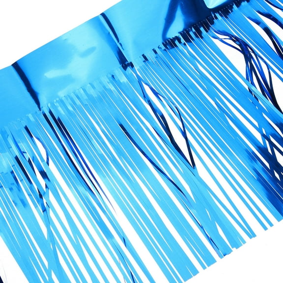 UPOUART Party Banner Fringe Curtain Blue PET Photo Prop 1Set