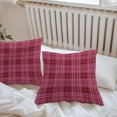 thumbnail image 6 of Throw Pillow Covers 16x16 Inch Set of 2, Buffalo Plaid Waterproof Outdoor Pillow Covers, Deep Maroon Farmhouse Gingham Striped Decorative Cushion Pillowcases for Couch, Sofa, Bed, Garden, Patio, 6 of 9