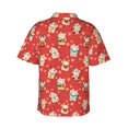 thumbnail image 3 of Daiia Japanese Maneki Cats Hawaiian Shirt for Men Gentle Cotton Regular Short Sleeve Casual-Medium, 3 of 9