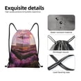 thumbnail image 5 of Drawstring Backpack - Lavender Fields Mirror Cube Splash Proof Small Drawstring Gym Bag for Women Men, Cinch Sports String Bag Backpack for Travel Swimming Beach, 5 of 8