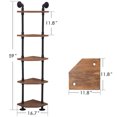 thumbnail image 5 of Ivinta Industrial Wall Mount Pipe Shelves, Wood Corner Shelf Bookshelf, 5 of 9