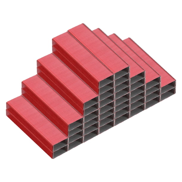 Uxcell Grapas para Grapadora, Paquete de 8 Grapas Estándar 26/6 de 1/4 de pulgada para Suministros de Oficina, Rojo