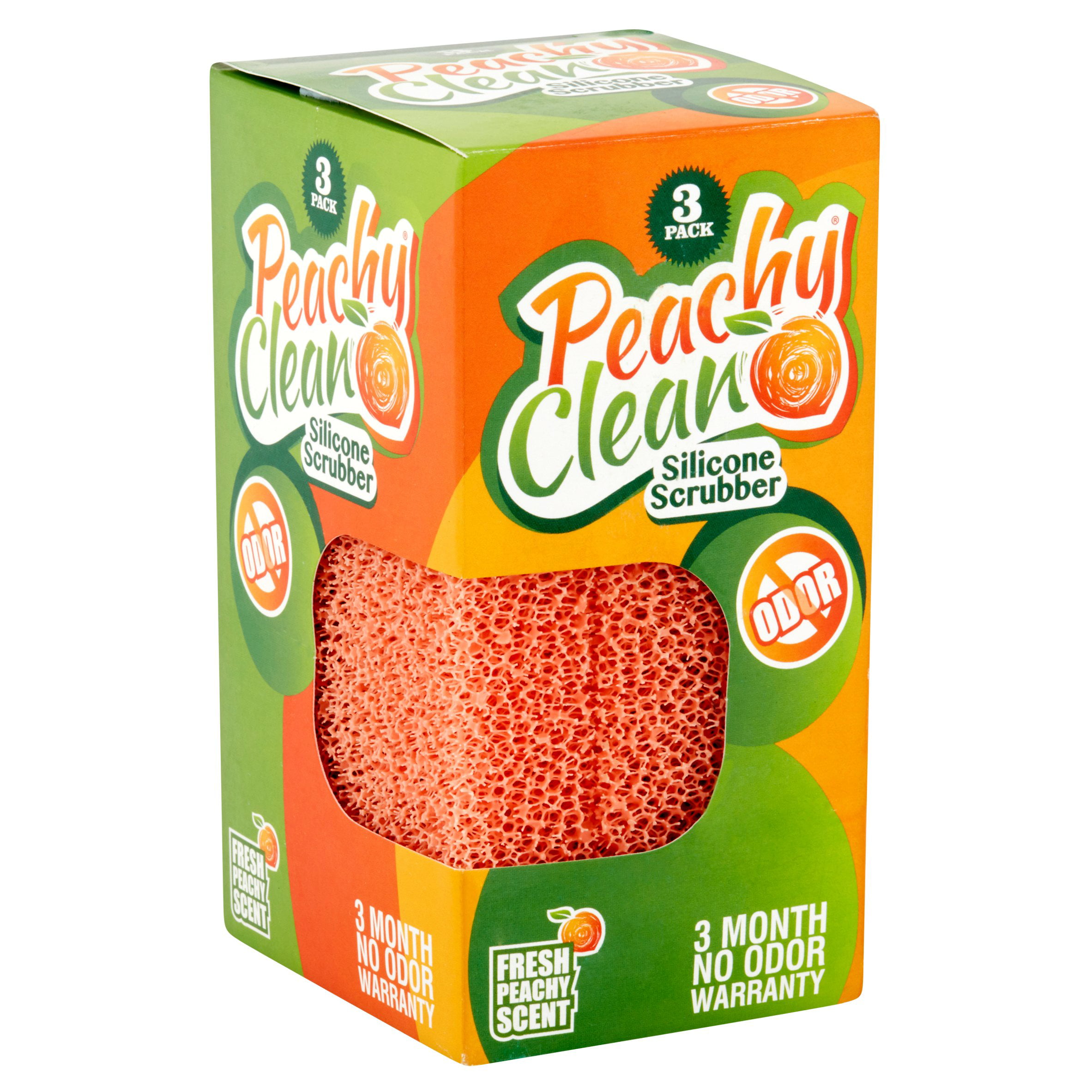 Peachy Clean Silicone Kitchen Dish Scrubber - Peach Scented Scrubbing Sponge