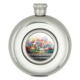 thumbnail image 1 of Colorful Rainbow Negative Space Bicycle Bike Wall Round Stainless Steel 5oz Hip Drink Flask, 1 of 4