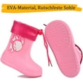 thumbnail image 3 of Botas de goma para niños, niñas y niños, botas de lluvia ligeras, botas de goma antideslizantes impermeables con cordón, 3 of 6