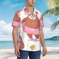 thumbnail image 6 of Uemuo Sloth with Donuts1 Printed Regular Fit Short Sleeve Casual Hawaiian Shirt for Men,Aloha shirt,Tropical shirt,Floral print shirt,Vacation Beach shirt-XX-Large, 6 of 9