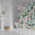 thumbnail image 3 of 66 x 72 Inches Coolnut Shower Curtain Set with Hooks, Beautiful Flowers Leaves Pattern Polyester Waterproof Bath Curtain for Bathroom Bathtubs Decor, 3 of 6