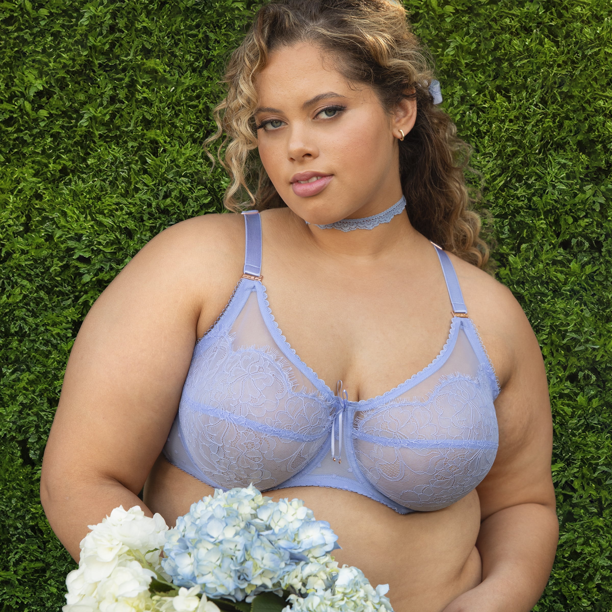 Smart & Sexy Women's Plus Size Retro Lace & Mesh Unlined Underwire Bra