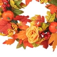 thumbnail image 4 of 45cm Halloween Pumpkin and Maple Leaf Wreath – Fall Door Hanger with Berries for Indoor Outdoor Porch and Farmhouse Decor, 4 of 9