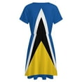 thumbnail image 5 of Saint Lucia Flag Dress Fashion Beach Short Sleeve Dresses Female Party Printed Sundress, 5 of 7