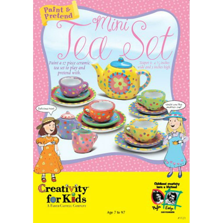 Paint Your Own Play Tea Set for Kids, Ceramic Craft Tea Set for Little ·  Art Creativity