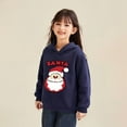 thumbnail image 3 of Tfken Kids Girls Sweatshirt Size 5-6 Years Hooded Christmas Santa Print Tops Long Sleeve Soft Outwear Dark Blue Hoodies, 3 of 3