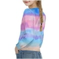 thumbnail image 7 of Girls Shirts Long Sleeve Tops Gradient/Graphic Tees Twist Knot Blouses Casual Spring Fall Clothes (11 Years, Blue 03), 7 of 7