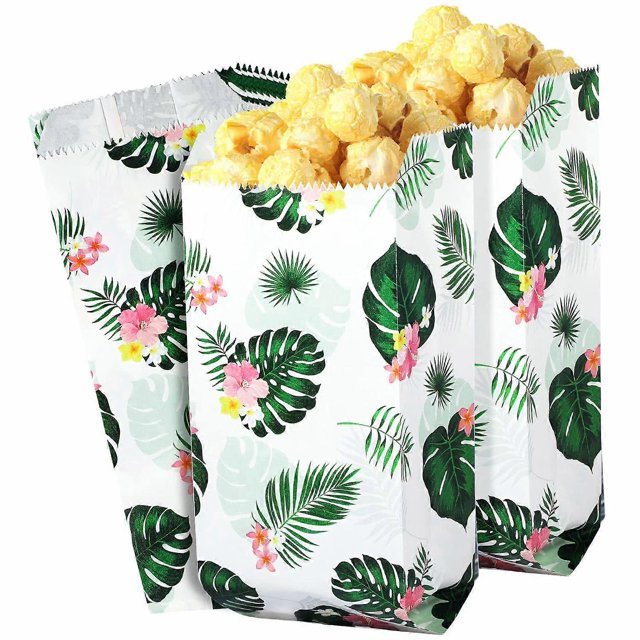100 bolsas de palomitas de maíz hawaianas de 1 oz, bolsas de recuerdo para fiesta luau, bolsas de fiesta hawaianas