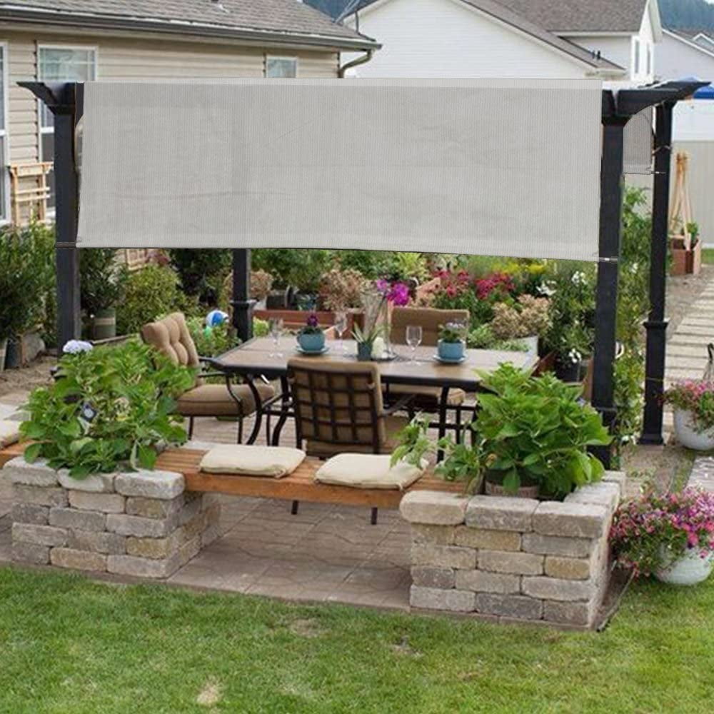 16 x 10, Grey Alion Home Custom HDPE Permeable Canopy Sun Shade Cover Replacement with Rod Pockets for Pergola 