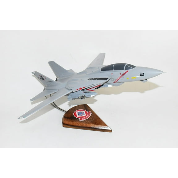 VF-102 Diamondbacks F-14a (1983 USS America) Model, 1/42 (18") Scale, Mahogany, Navy, Fighter