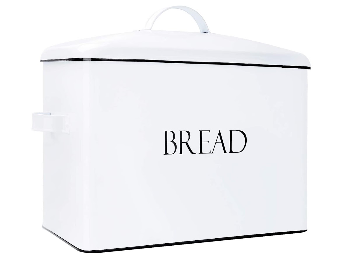 Outshine Extra Large Bread Box White Countertop SpaceSaving Vintage