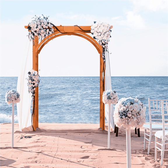 Yaheetech Wood Arbor Wooden Garden Arbor Arch Trellis for Garden  Yard and Outdoor,Natural Wood
