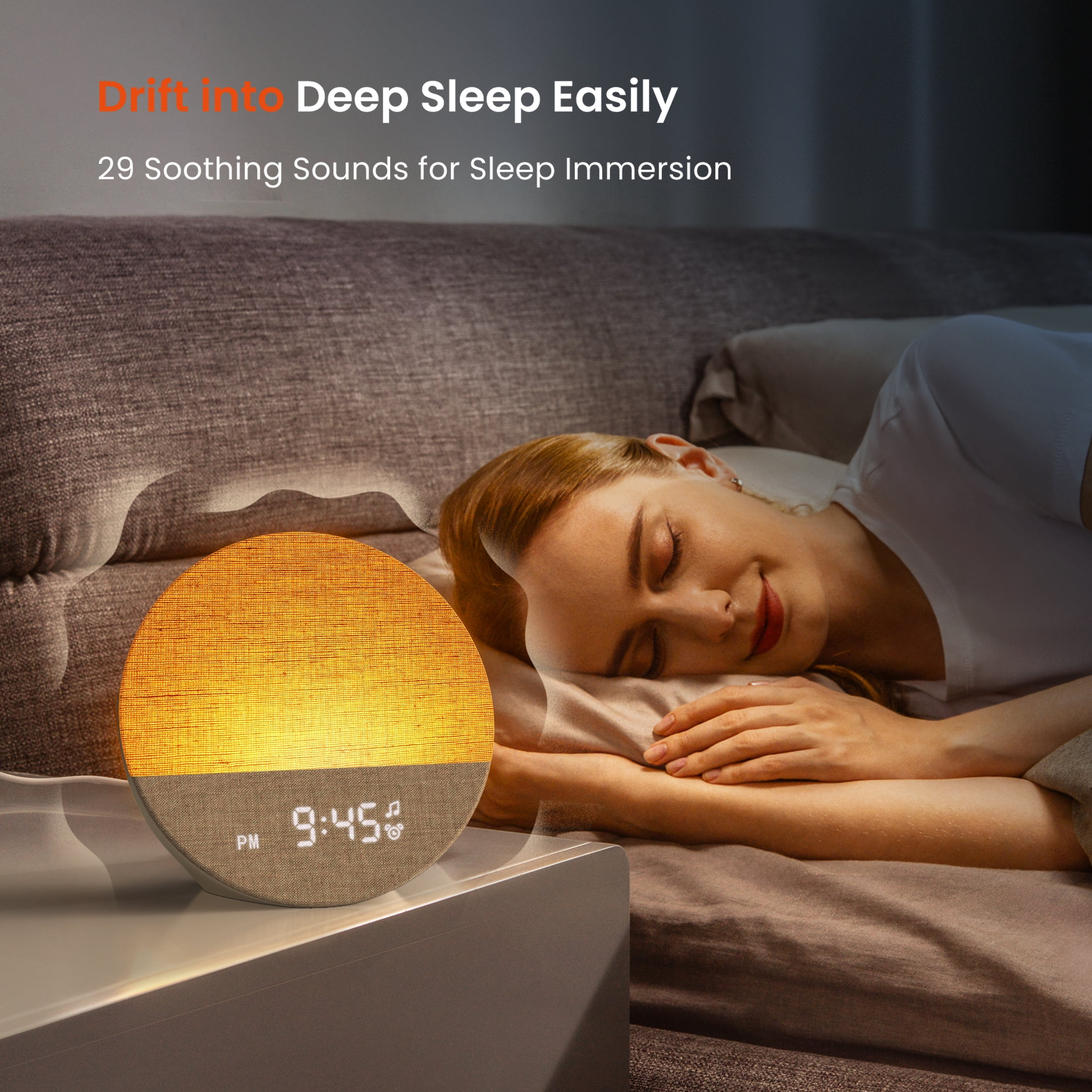 Dreamegg Sunrise Alarm Clock & Sound Machine with Dimmable Night Light for Bedrooms
