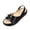 Black, variant on Peep Toe Platform Shoes, Women's Summer Slip On Leather Sandals Casual Flats Slingback Walking Shoes Outdoor Open Toe Fish Mouth Sandals Comfortable Elastic Ankle Strap Platform Sandals, Yellow 8