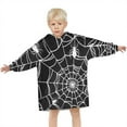 thumbnail image 3 of White Spider Webs and Spiders Blanket Hoodies for Kids 6-13YR Oversize Wearable Blanket Hoodies for Boys Girls Teens, 3 of 7